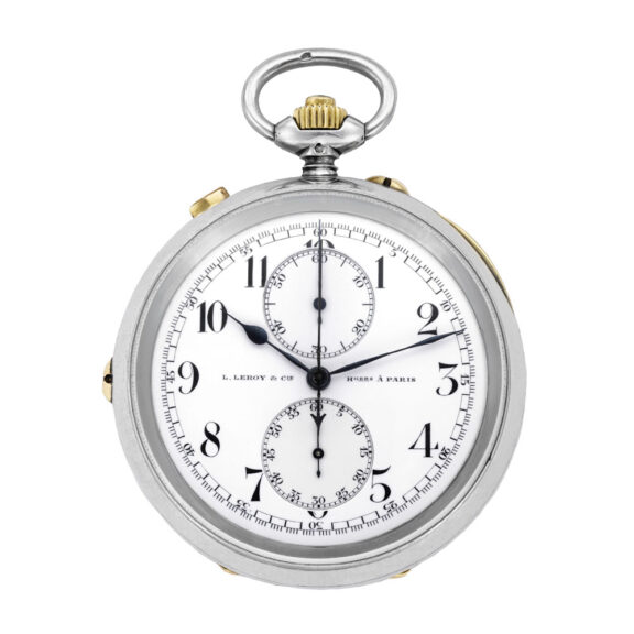 French silver pocket watch with split seconds chronograph Circa 1900 French silver pocket watch with split seconds chronograph Circa 1900