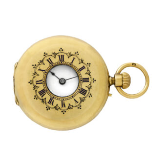 Swiss 18K gold half-hunting cased pocket watch Circa 1875