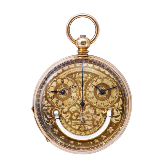 Swiss 14K gold pocket watch with centre seconds Circa 1860