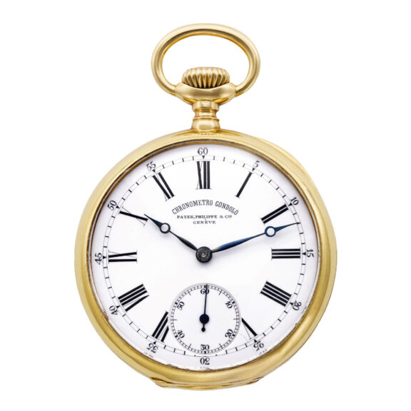 Rare Swiss 18K gold keyless Chronometro Gondolo Circa 1912