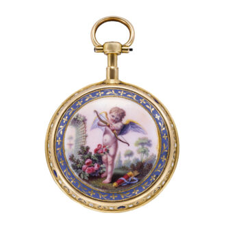 French 20K gold and enamel verge pocket watch Circa 1780