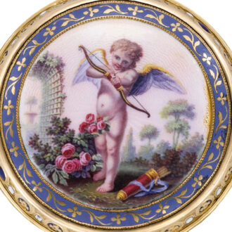 French 20K gold and enamel verge pocket watch Circa 1780