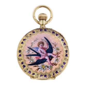 Very small Swiss gold half-hunting cased watch Circa 1895