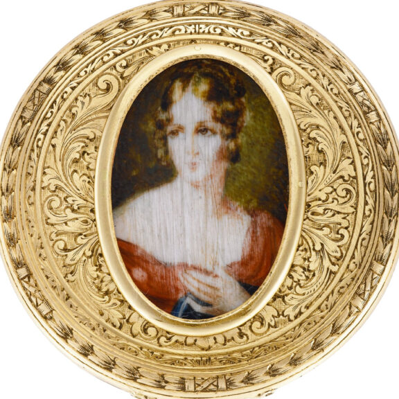 Swiss 18k gold open faced cylinder pendant watch Circa 1830 Swiss 18k gold open faced cylinder pendant watch Circa 1830
