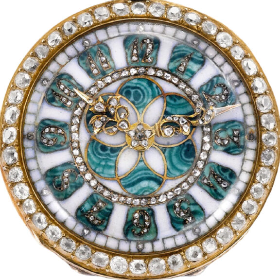 French gold and rose-cut diamonds lady's pocket watch Circa 1850 French gold and rose-cut diamonds lady's pocket watch Circa 1850