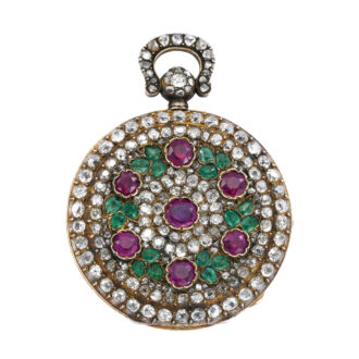 French gold and rose-cut diamonds lady's pocket watch Circa 1850