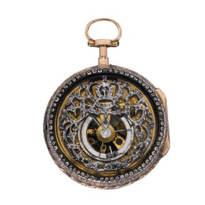 Rare French 18K gold skeletonized verge watch Circa 1770