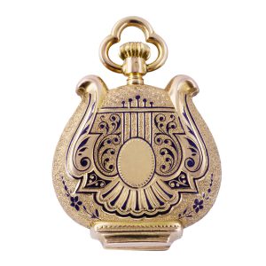 Unusual French gold and blue enamel pocket watch Circa 1890