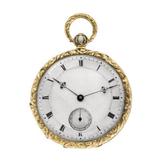 Fine Swiss 18K gold and champlevé enamel pocket watch Circa 1830