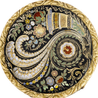 Fine Swiss 18K gold and champlevé enamel pocket watch Circa 1830