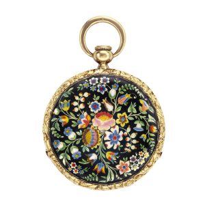 Swiss gold and enamel quarter repeating lady's watch Circa 1840
