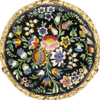 Swiss gold and enamel quarter repeating lady's watch Circa 1840