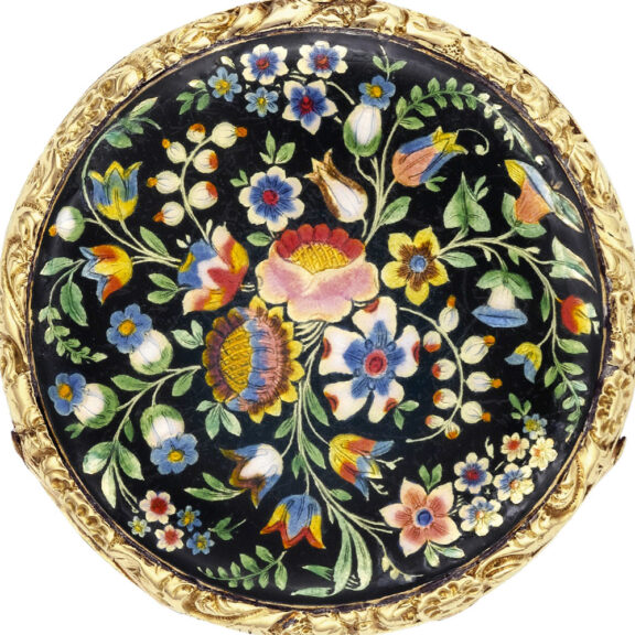 Swiss gold and enamel quarter repeating lady's watch Circa 1840 Swiss gold and enamel quarter repeating lady's watch Circa 1840