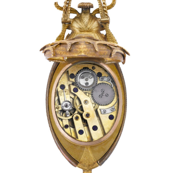 Swiss gold and enamel diamond-set beetle-form watch Circa 1870 Swiss gold and enamel diamond-set beetle-form watch Circa 1870