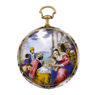 English 22K gold verge in the 17th-century style Circa 1870