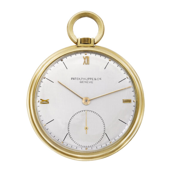 Fine Swiss 18K yellow gold keyless dress pocket watch Circa 1935