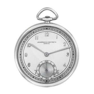 Swiss 18K white gold dress watch with two-tone dial Circa 1940