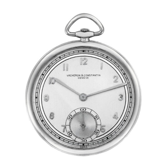 Swiss 18K white gold dress watch with two-tone dial Circa 1940