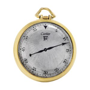 French gold slim dress watch with jumping digital hours Circa 1930
