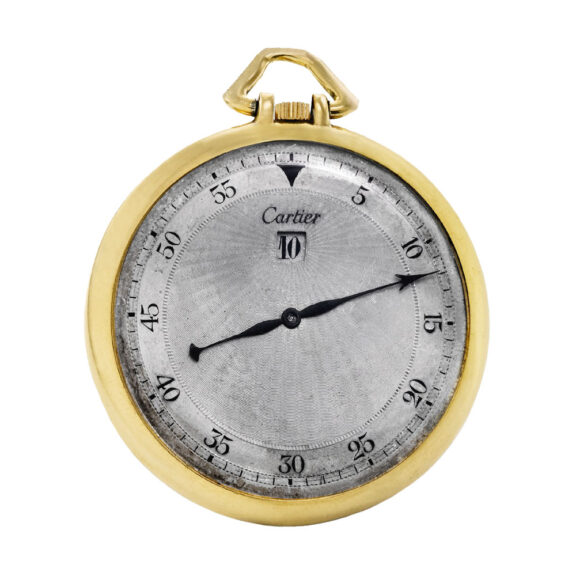 French gold slim dress watch with jumping digital hours Circa 1930