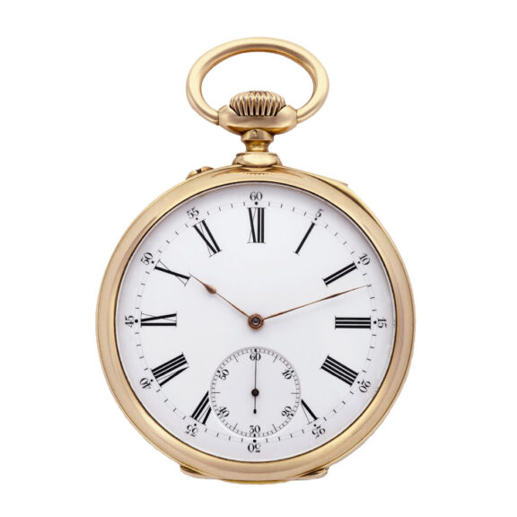 Swiss gold watch with unusual safety winding feature Circa 1890