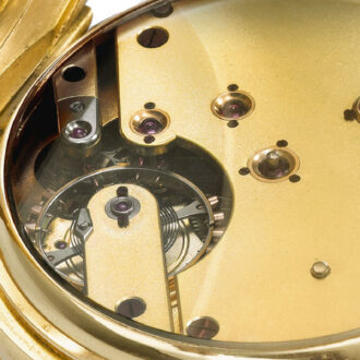 Swiss gold watch with unusual safety winding feature Circa 1890