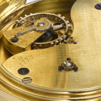 English gold lever with Bonniksen 52½ minute carrousel Circa 1911
