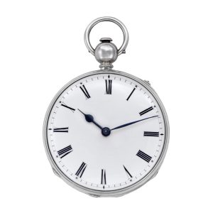 Swiss silver watch with strike hours and trip-repeat Circa 1800