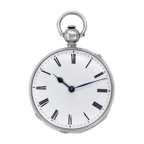 Swiss silver watch with strike hours and trip-repeat Circa 1800
