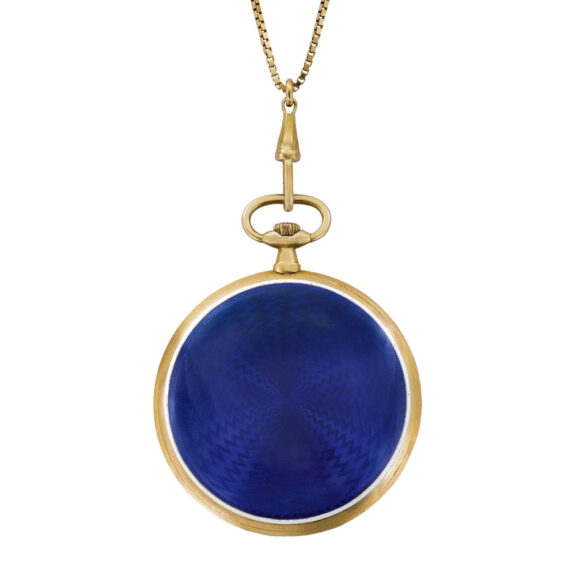 Swiss gold and enamel watch with matching pearl chain Circa 1900 Swiss gold and enamel watch with matching pearl chain Circa 1900