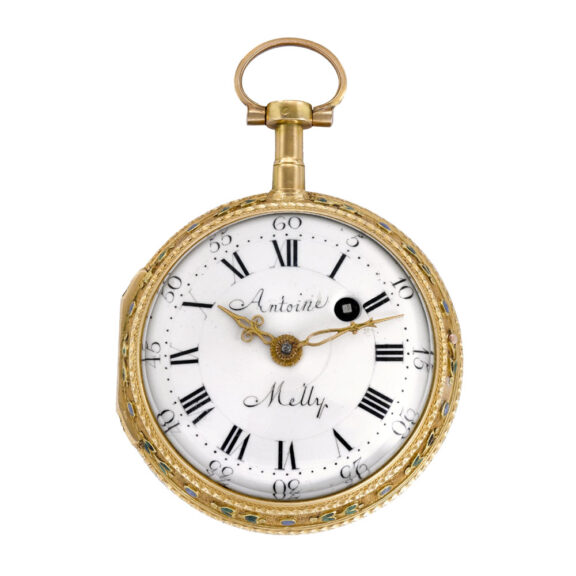 Swiss 20K gold and enamel decorated verge watch Circa 1780 Swiss 20K gold and enamel decorated verge watch Circa 1780