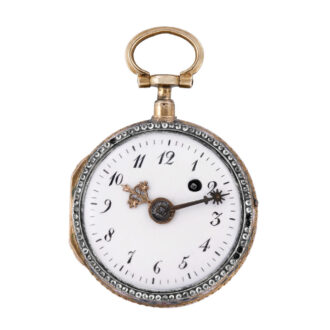 Swiss 18K gold, enamel and diamond-set lady's watch Circa 1780