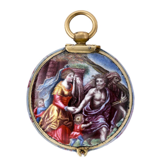 Important German gold and enamel verge pendant watch Circa 1670 Important German gold and enamel verge pendant watch Circa 1670