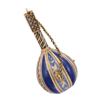 Swiss gold and enamel mandolin-shaped form watch Circa 1800