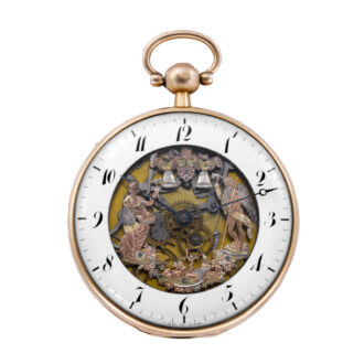 Swiss 18k gold quarter repeating automaton watch Circa 1820