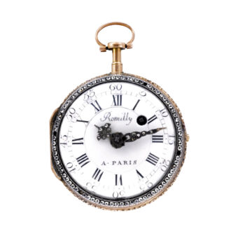 French gold, enamel and paste-set pocket watch Circa 1780