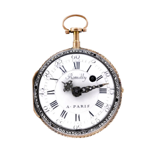 French gold, enamel and paste-set pocket watch Circa 1780 French gold, enamel and paste-set pocket watch Circa 1780