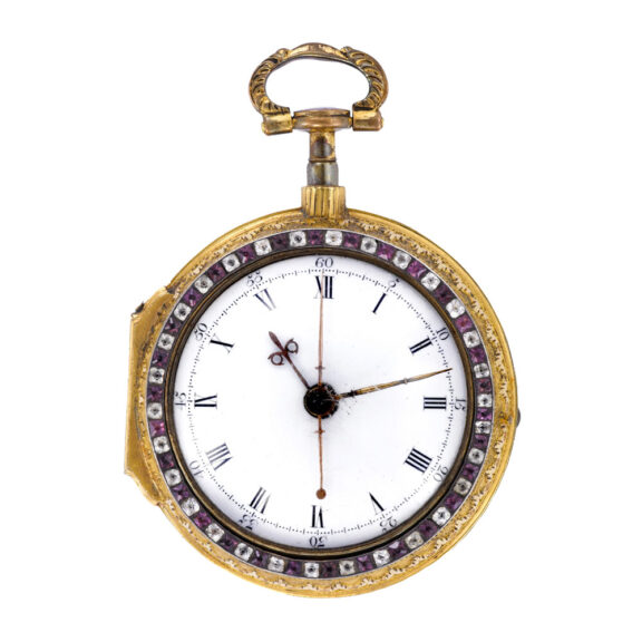English 18k gold verge pocket watch with centre seconds Circa 1770
