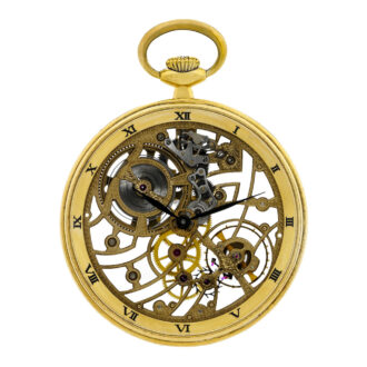 Elegant Swiss gold skeletonized keyless dress watch Circa 1970