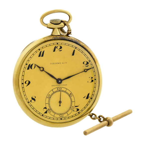 Swiss gold dress watch with small gold chain Circa 1930