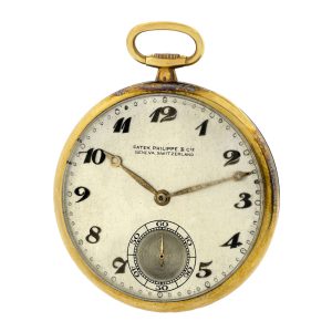 Swiss thin 18K yellow gold keyless dress watch Circa 1928