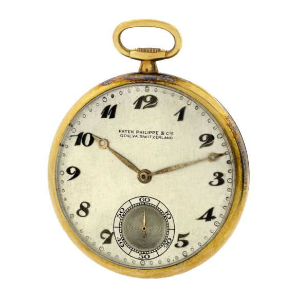 Swiss thin 18K yellow gold keyless dress watch Circa 1928