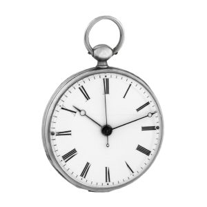 Swiss silver watch with independent centre seconds Circa 1853