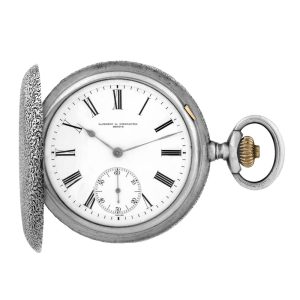 Swiss sterling silver lever with vermicelli pattern Circa 1890