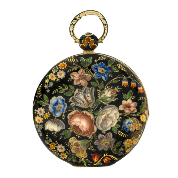 Swiss 18K gold and enamel decorated lady's watch Circa 1840
