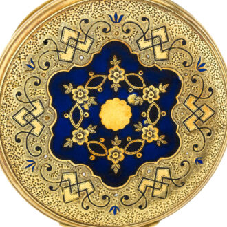 Swiss 18k gold pendant watch with English lever escapement Circa 1860