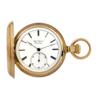 Danish 18K pink gold hunting cased pocket watch Circa 1880