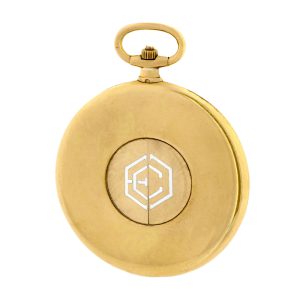 French 18k gold dress watch with guillotine dial Circa 1910