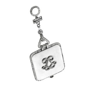 French elegant platinum and diamond-set pendant watch Circa 1910