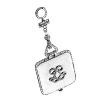 French elegant platinum and diamond-set pendant watch Circa 1910